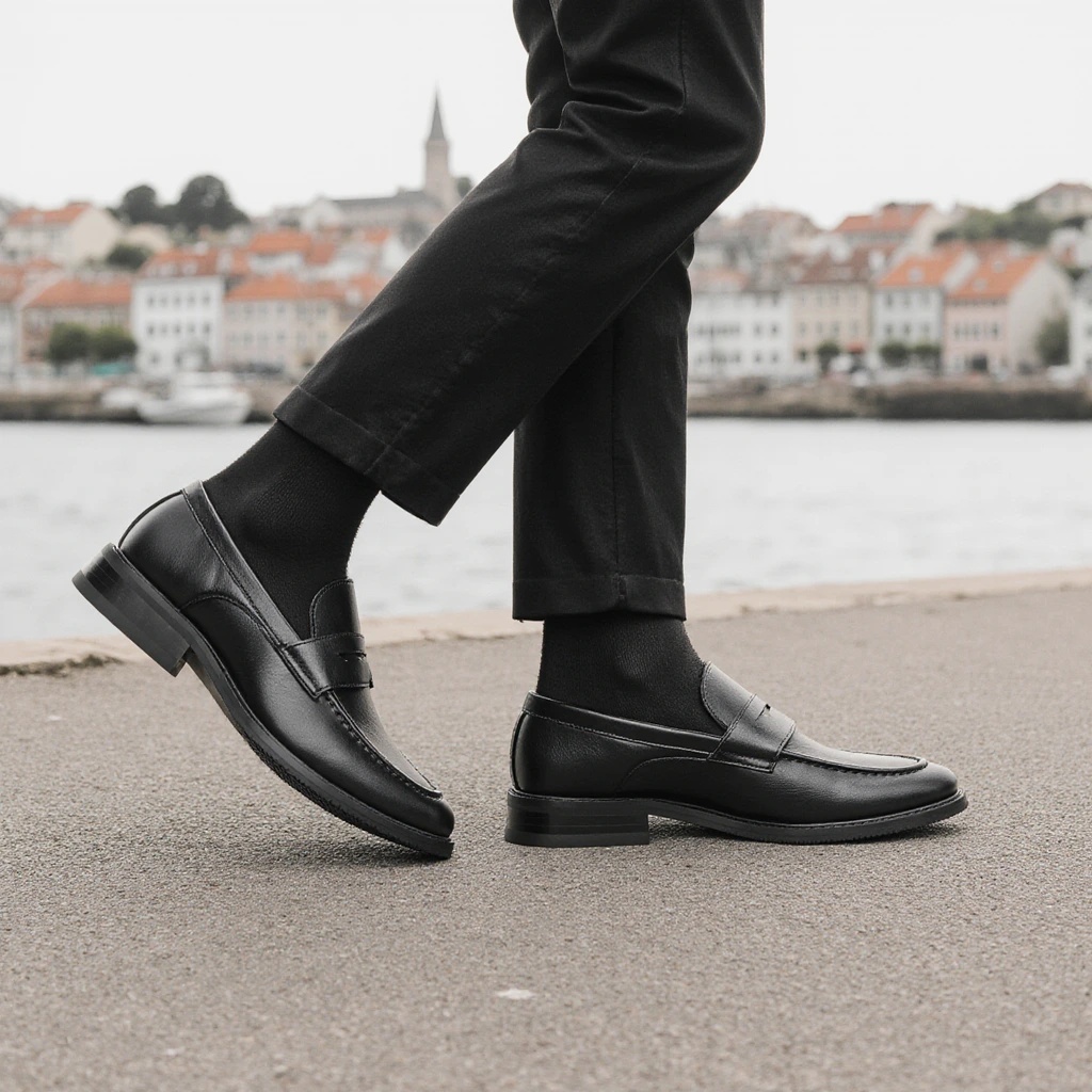 Leatherworking Classic - Mocassini Neri da Uomo Classici Eleganti