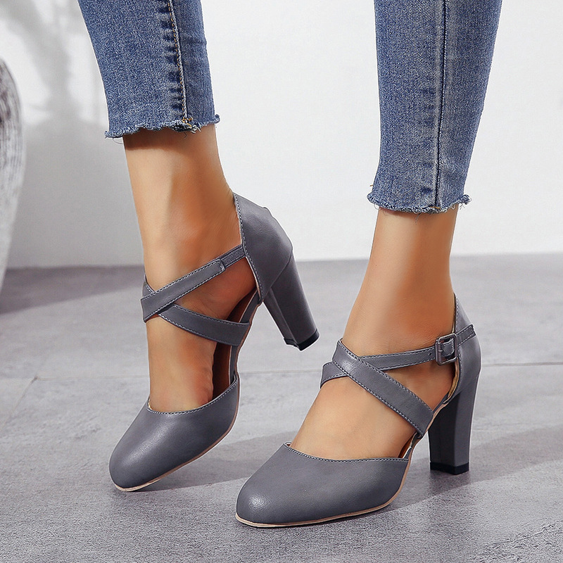 Belt Buckle Blank - Scarpe da Donna con Tacco Alto,