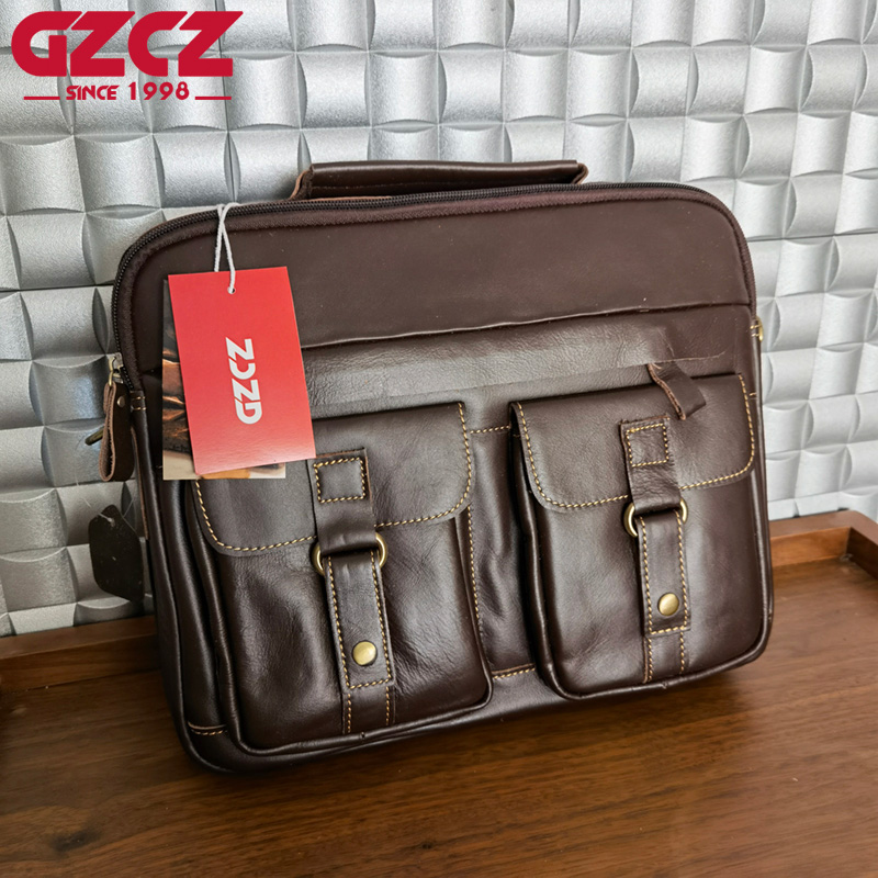 Leather Work Handbags - Borsa da Uomo GZCZ, Borsa per