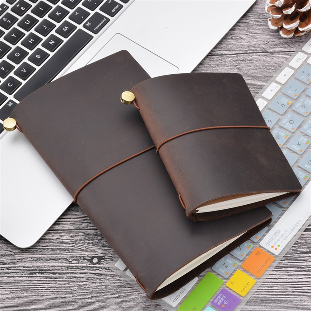 Leather Work Notepad - Notebook da viaggio in vera pelle