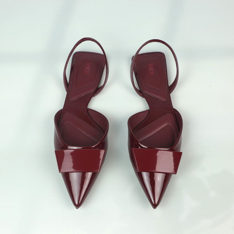 Leatherwork Designs - Sandali piatti da donna estivi in