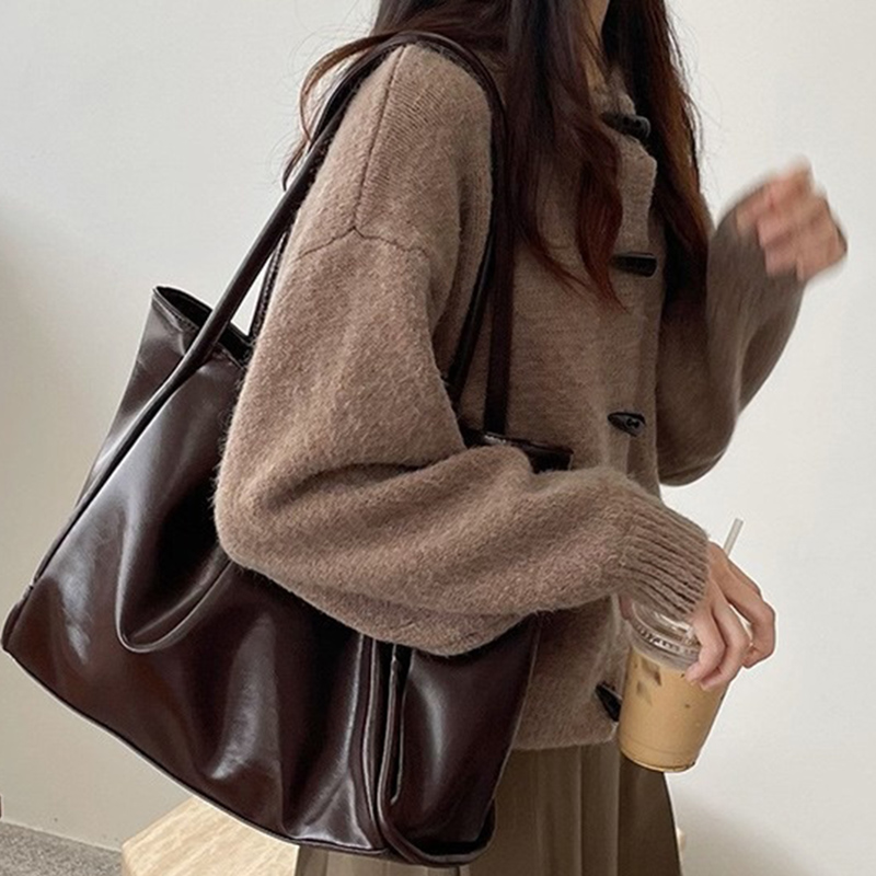 Leather Work Handbags - Borse a Spalla Vintage da Donna