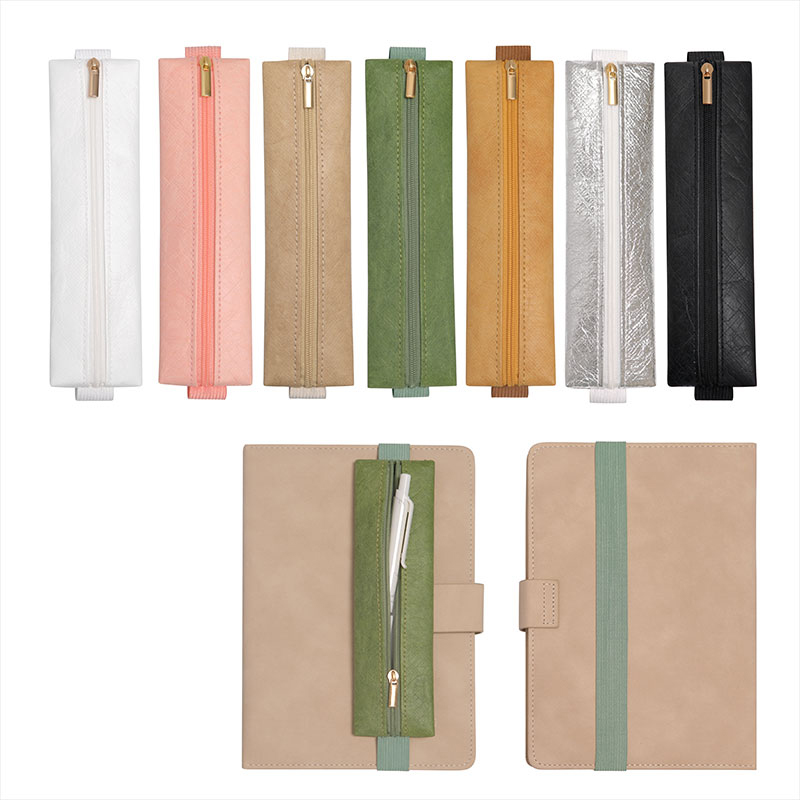 Leather Work Notepad - Portapenne con fascia elastica regolabile da