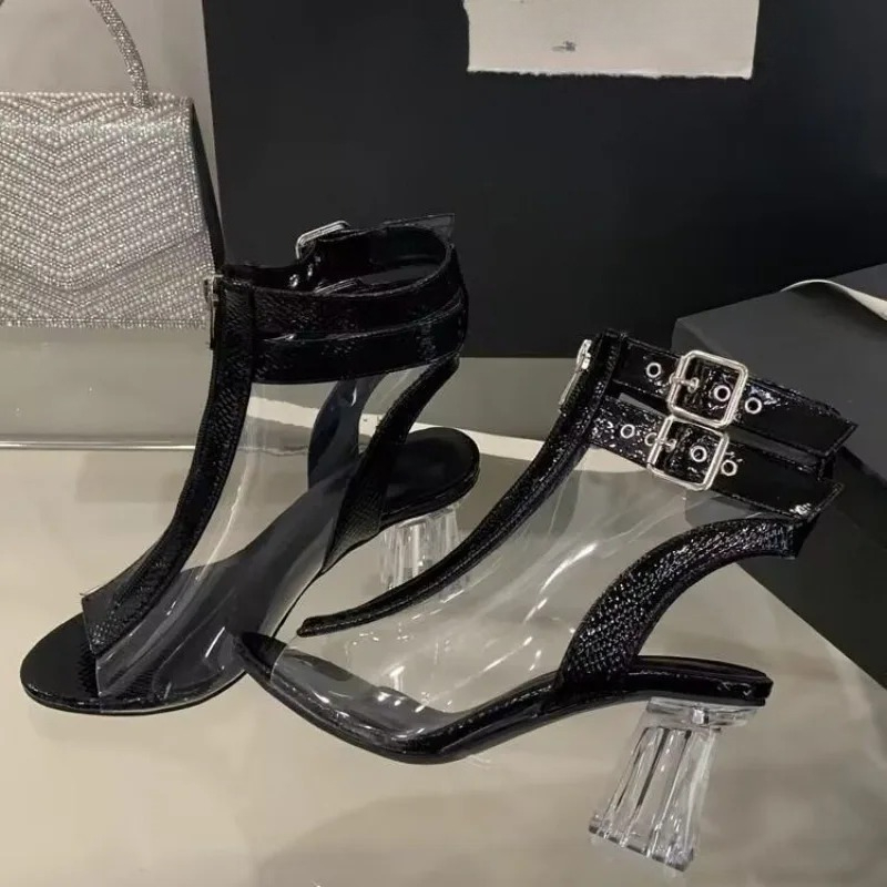 Sandali con zip con tacco in c - Belt Buckle Blank recensione e prezzo